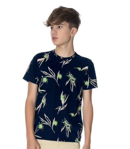 Camiseta Juvenil Masculina Estampada Minty Azul - Marca MINTY