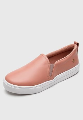 Slip On DAFITI SHOES Logo Nude - Compre Agora