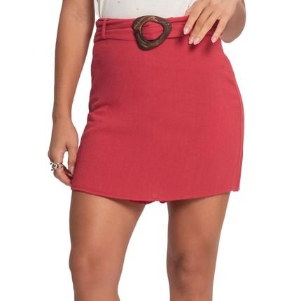 Short Saia Feminino Rovitex Endless De Linho Strong Vermelho - Marca Rovitex