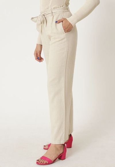 Pantal n Jacqueline de Yong Palazzo Beige Calce Holgado Compra