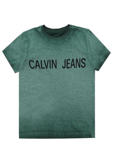 Camiseta Calvin Klein Kids Menino Escrita Verde - Marca Calvin Klein Kids