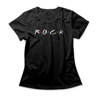 Camiseta Feminina Rock Friends - Preto