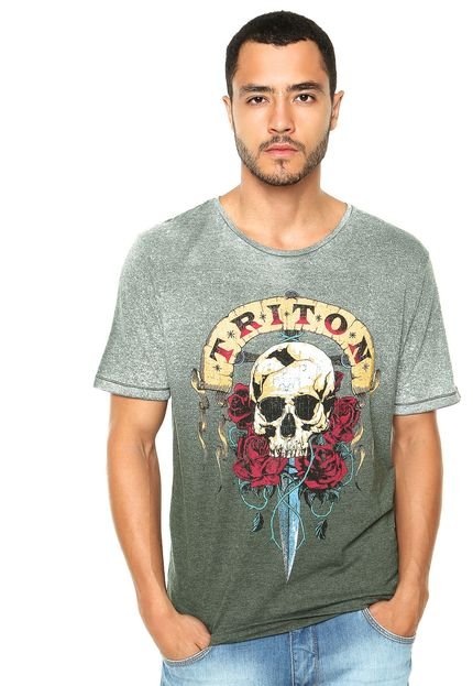 Camiseta Triton Skull Cinza - Marca Triton