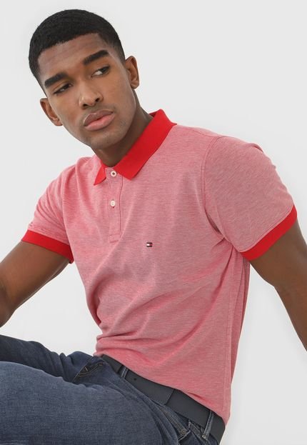 Camisa Polo Tommy Hilfiger Reta Logo Vermelha - Marca Tommy Hilfiger