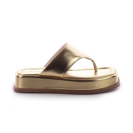 Sandália Flat Chinelo Asa Delta Damannu Shoes Tay Dourada - Marca Damannu Shoes
