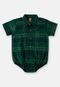 Body Camisa Xadrez Menino Up Baby Verde - Marca Up Baby