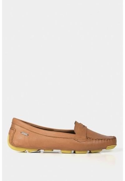 Mocasines Drivers Ontario De Cuero Para Mujer Antifaz Miel