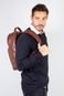 Mochila de couro masculina para notebook Vicente - Caramelo - Marca Vira Vento