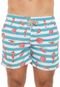 Bermuda Água Shorts Co Quadrada Listrada Mar Branca/Verde - Marca Shorts Co