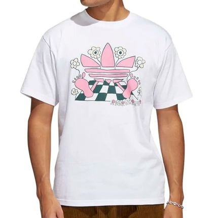 Camiseta Infantil Adidas Trefoil Infantil Branca E Rosa