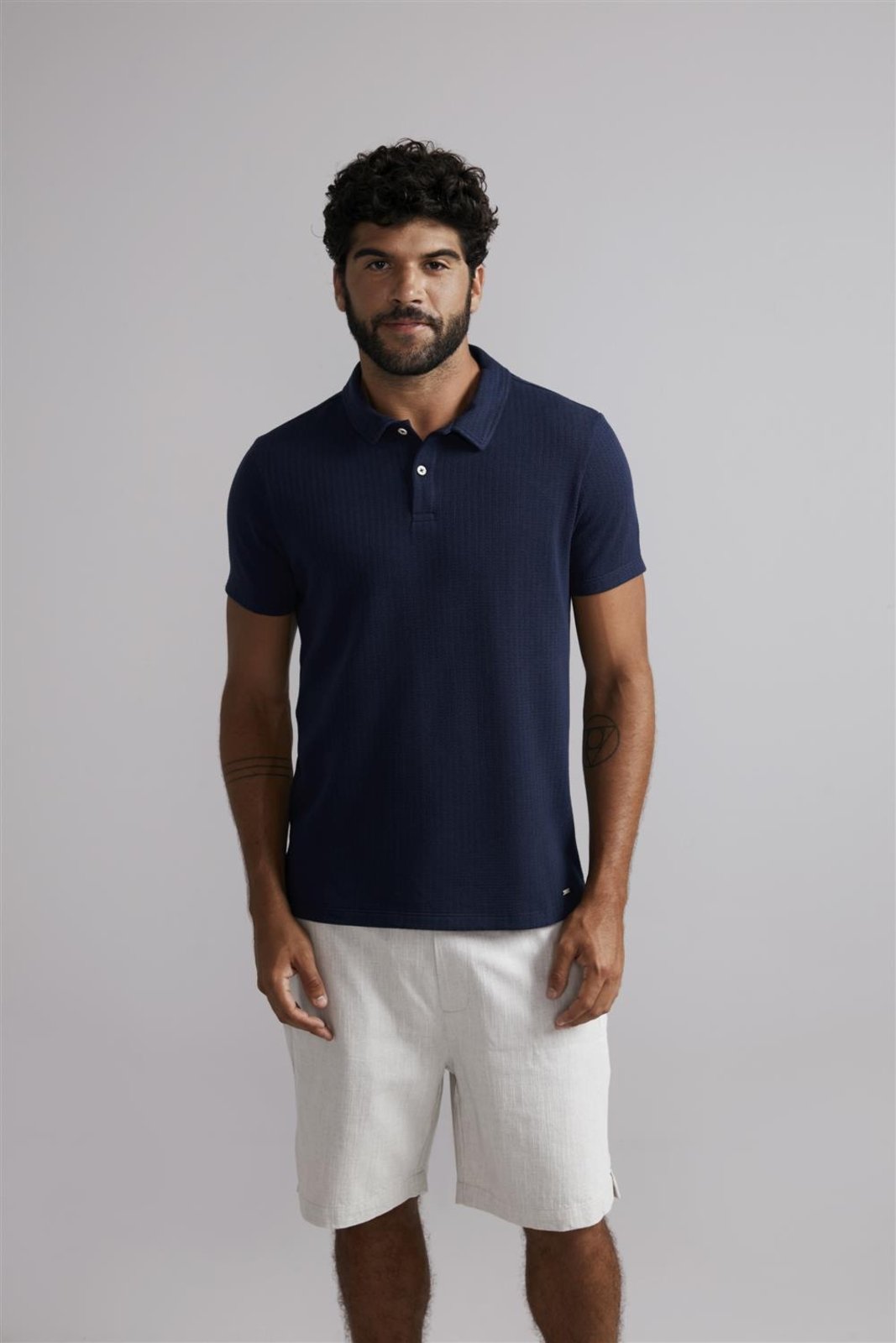 Polo Malha Tricot Slim Fit - Azul Marinho M HIGHSTIL - Marca HIGHSTIL