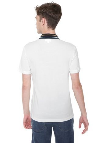 Camisa Polo Lacoste Slim Listras Off-white