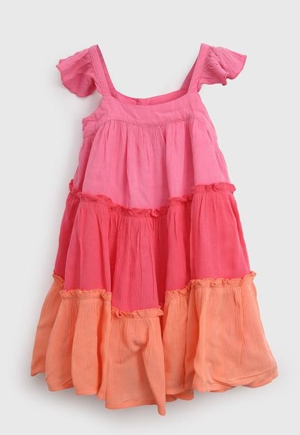 Vestido GAP Infantil Color Block Rosa/Laranja - Marca GAP
