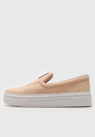 Slip On DAFITI SHOES Logo Nude - Compre Agora