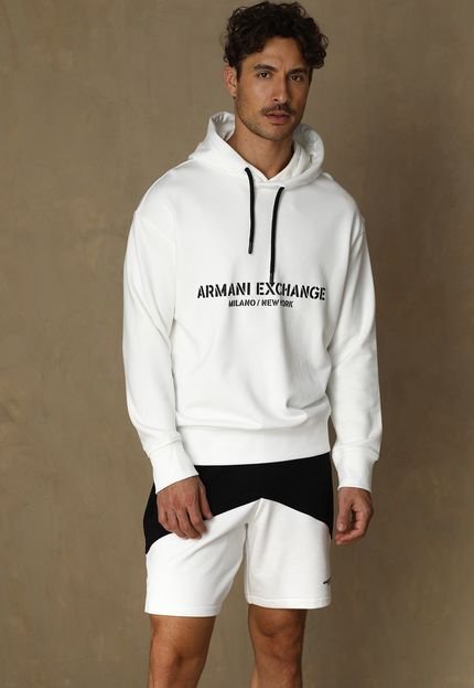 Blusa de Moletom Fechada AX ARMANI EXCHANGE Logo Branca - Marca AX ARMANI EXCHANGE