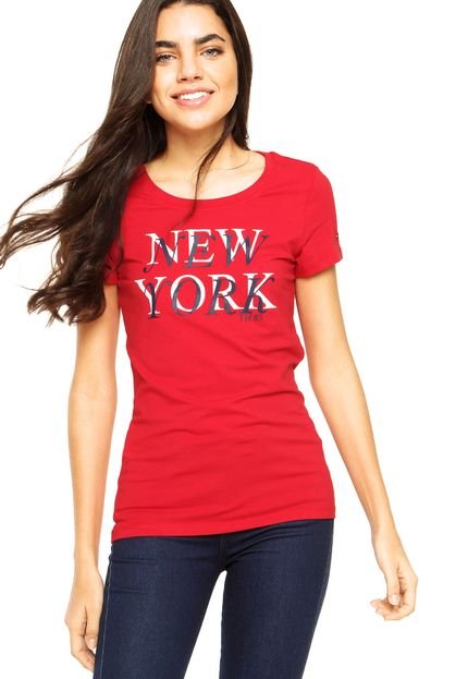 Camiseta Tommy Hilfiger Lic New York Tee Vermelha - Marca Tommy Hilfiger