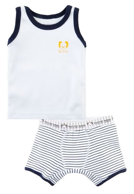 Pijama Tigor T. Tigre Baby Liso Branco - Marca Tigor T. Tigre