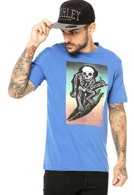 Camiseta Manga Curta Hurley Death Monkey Azul - Marca Hurley