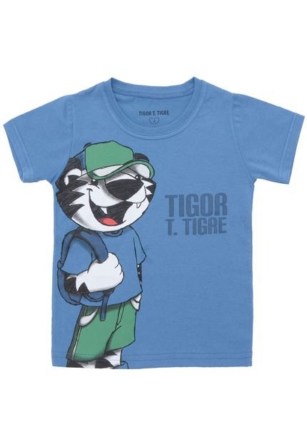 Camiseta Tigor T. Tigre Menino Estampa Frontal Azul - Marca Tigor T. Tigre