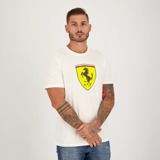 Camiseta Puma Scuderia Ferrari Race Big Shield Colored Branca
