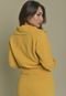 Jaqueta Texturizada com Botões na Cor Amarelo Lemier Collection Feminino - Marca Lemier Jeans