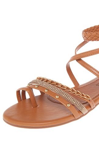 Sandália Dafiti Shoes Tiras Caramelo - Compre Agora