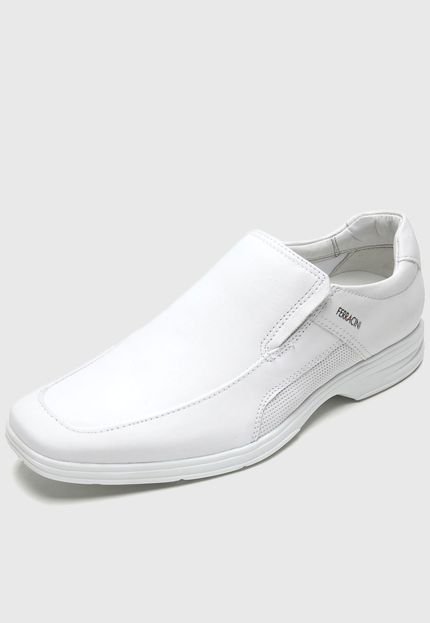 Sapato Social Couro Ferracini Liso Branco - Marca Ferracini