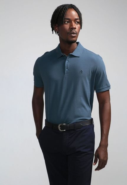 Camisa Polo Dudalina Reta Lisa Azul - Marca Dudalina