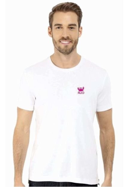 Camiseta Manga Curta Relaxado Caranguejo Pink Branco - Marca Relaxado