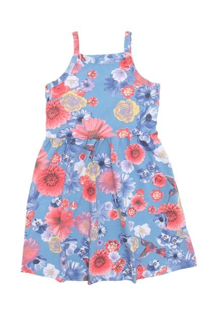 Vestido Elian Floral Azul - Marca Elian