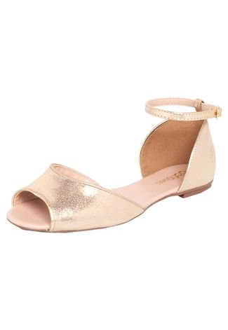 Rasteira Dafiti Shoes Strass Dourada - Compre Agora