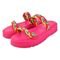 Sandália Feminina Chinelo Plataforma Donatella Shoes Corda Colorida Duas Tiras Pink - Marca Monte Shoes