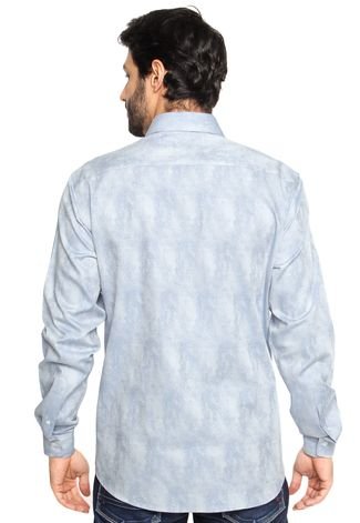 Camisa Dudalina Abstrata Azul