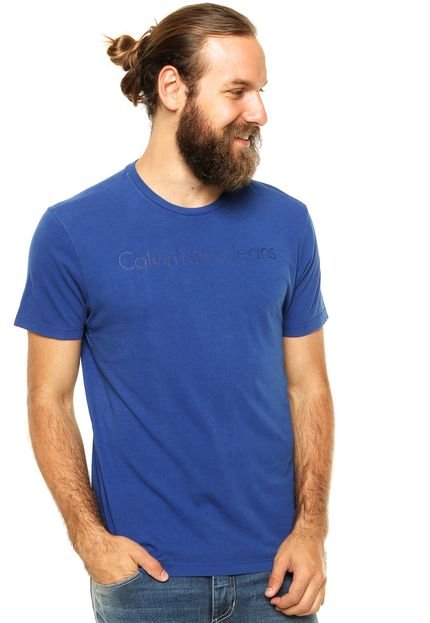 Camiseta Manga Curta Calvin Klein Jeans Estampada Azul - Marca Calvin Klein Jeans
