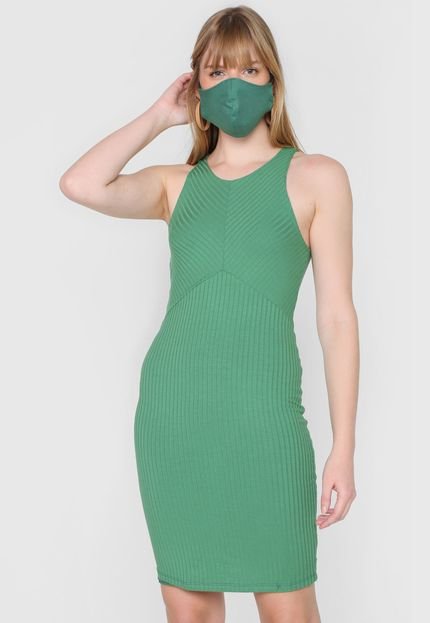 Vestido Cativa Curto Canelado Verde - Marca Cativa