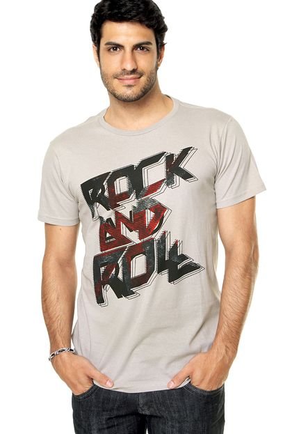 Camiseta FiveBlu Rock And Roll Cinza - Marca FiveBlu