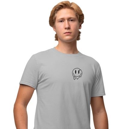 Camisa Camiseta Genuine Grit Masculina Estampada Algodão 30.1 Smile - G - Cinza - Marca Genuine