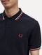 Polo Fred Perry Masculina Piquet Regular Burnt Twin Tipped Azul Marinho - Marca Fred Perry