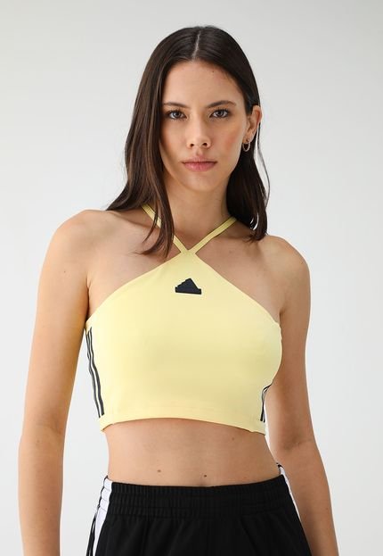 Regata Cropped adidas Sportswear Ajustada Tiro Amarela - Marca adidas Sportswear