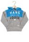 Blusa De Moletom Hang Loose Logo Cinza/Azul - Marca Hang Loose
