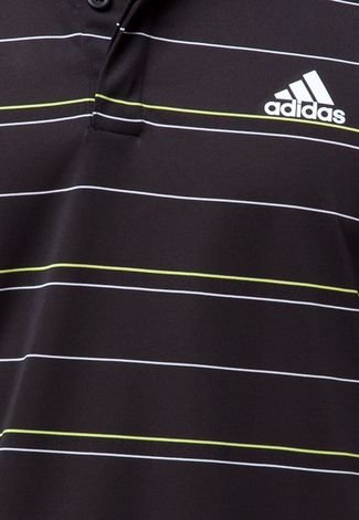 Camisa Polo adidas Performance Stripes Sequentials 3 Preta