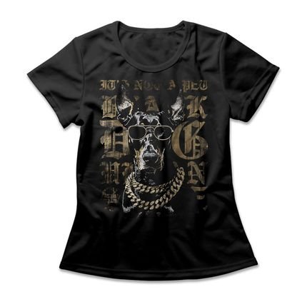 Camiseta Feminina Dobermann - Preto - Marca Studio Geek 