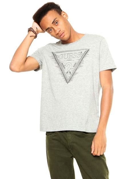 Camiseta Guess Estampada Cinza - Marca Guess