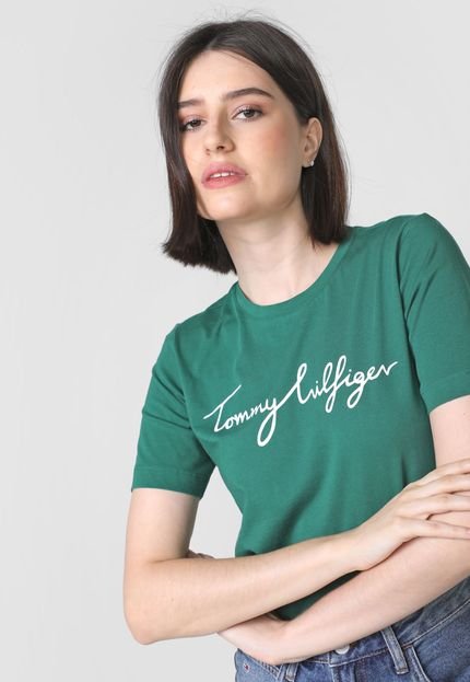 Camiseta Tommy Hilfiger Logo Verde - Marca Tommy Hilfiger