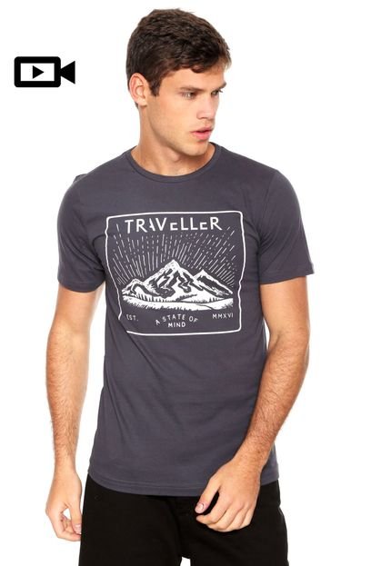 Camiseta FiveBlu Traveller Mind Cinza - Marca FiveBlu