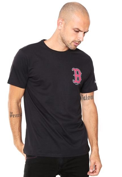 Camiseta New Era Logo Boston Red Sox Preta - Marca New Era