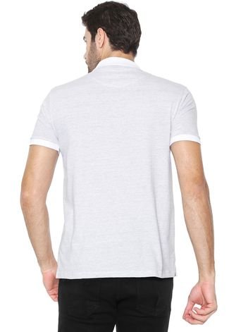 Camisa Polo Reserva Reta Listrada Branca/Cinza
