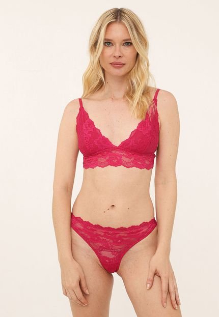 Top Renda Calvin Klein Underwear Triângulo Texturizado Pink - Marca Calvin Klein Underwear