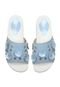 Rasteira Slide DAFITI SHOES Flor 3D Azul - Marca DAFITI SHOES