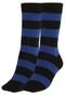 Meia Socks Co Large Stripes Preta/Azul - Marca Socks Co